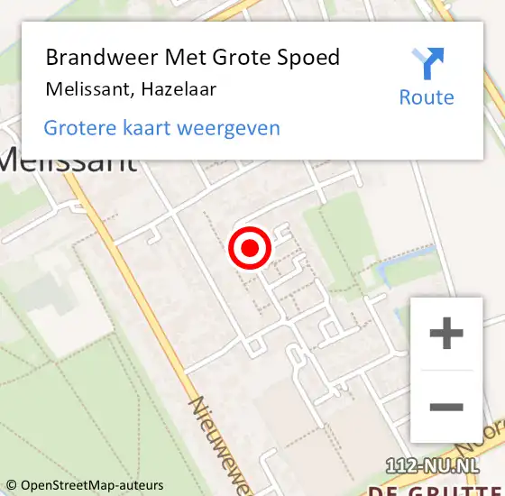 Locatie op kaart van de 112 melding: Brandweer Met Grote Spoed Naar Melissant, Hazelaar op 28 april 2017 11:09