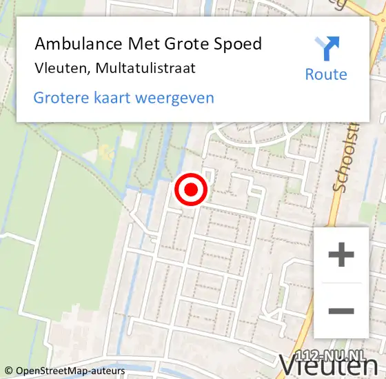 Locatie op kaart van de 112 melding: Ambulance Met Grote Spoed Naar Vleuten, Multatulistraat op 28 april 2017 11:20