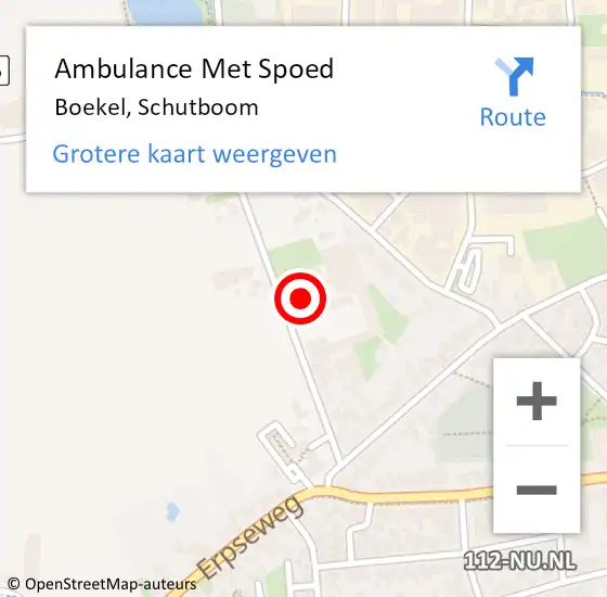 Locatie op kaart van de 112 melding: Ambulance Met Spoed Naar Boekel, Schutboom op 18 januari 2014 16:40