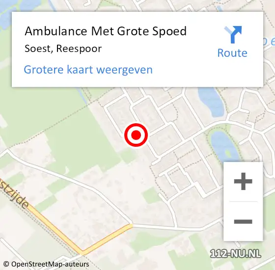 Locatie op kaart van de 112 melding: Ambulance Met Grote Spoed Naar Soest, Reespoor op 28 april 2017 12:07