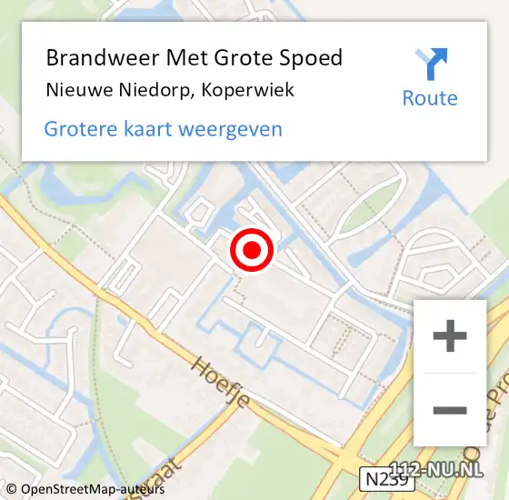 Locatie op kaart van de 112 melding: Brandweer Met Grote Spoed Naar Nieuwe Niedorp, Koperwiek op 28 april 2017 13:13