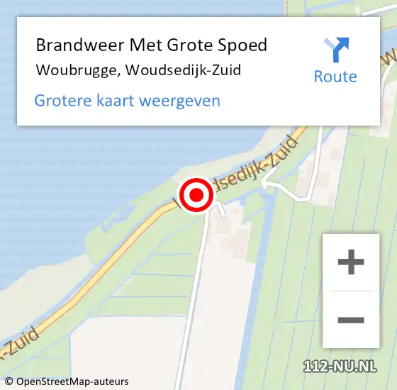 Locatie op kaart van de 112 melding: Brandweer Met Grote Spoed Naar Woubrugge, Woudsedijk-Zuid op 28 april 2017 13:21