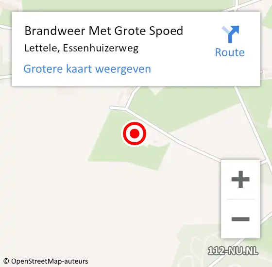 Locatie op kaart van de 112 melding: Brandweer Met Grote Spoed Naar Lettele, Essenhuizerweg op 28 april 2017 14:46