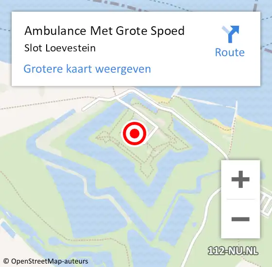 Locatie op kaart van de 112 melding: Ambulance Met Grote Spoed Naar Slot Loevestein op 28 april 2017 14:48