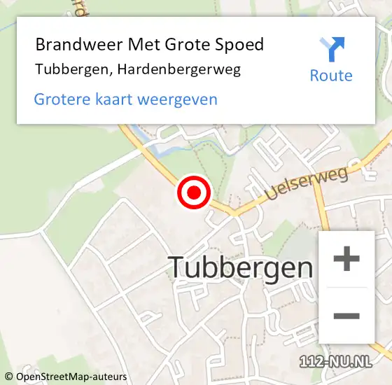 Locatie op kaart van de 112 melding: Brandweer Met Grote Spoed Naar Tubbergen, Hardenbergerweg op 28 april 2017 14:49