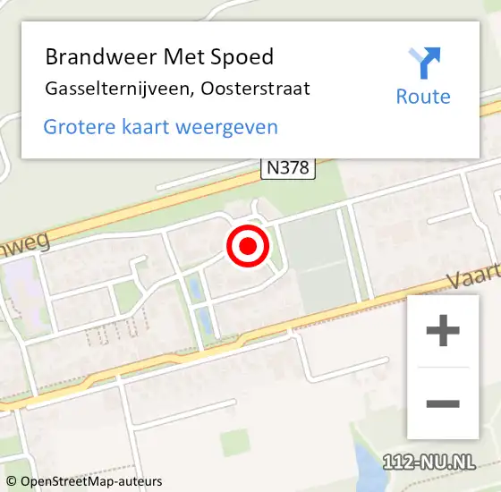 Locatie op kaart van de 112 melding: Brandweer Met Spoed Naar Gasselternijveen, Oosterstraat op 28 april 2017 15:00