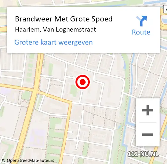Locatie op kaart van de 112 melding: Brandweer Met Grote Spoed Naar Haarlem, Van Loghemstraat op 28 april 2017 15:42