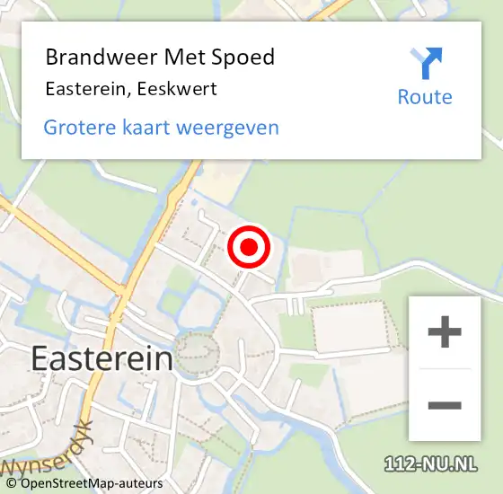 Locatie op kaart van de 112 melding: Brandweer Met Spoed Naar Easterein, Eeskwert op 28 april 2017 16:13