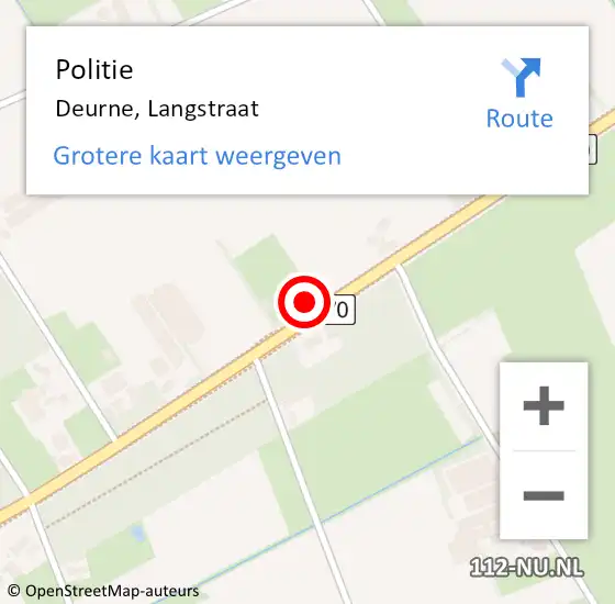 Locatie op kaart van de 112 melding: Politie Deurne, Langstraat op 28 april 2017 17:32