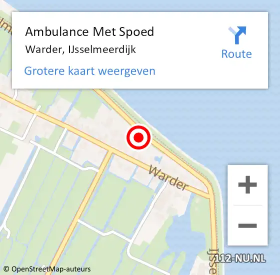 Locatie op kaart van de 112 melding: Ambulance Met Spoed Naar Warder, IJsselmeerdijk op 28 april 2017 18:02