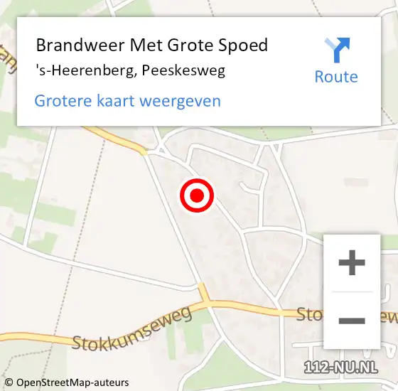 Locatie op kaart van de 112 melding: Brandweer Met Grote Spoed Naar 's-Heerenberg, Peeskesweg op 28 april 2017 18:10