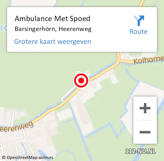 Locatie op kaart van de 112 melding: Ambulance Met Spoed Naar Barsingerhorn, Heerenweg op 28 april 2017 18:11