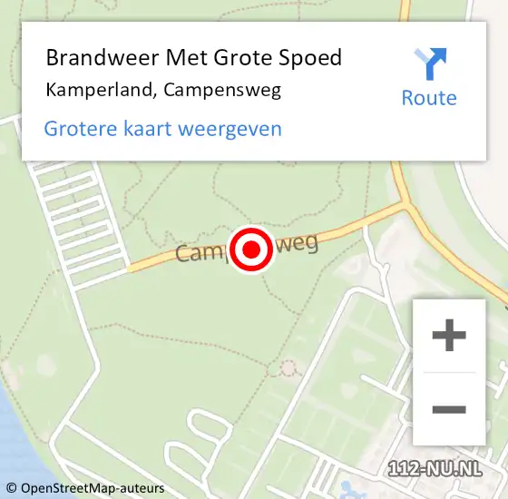 Locatie op kaart van de 112 melding: Brandweer Met Grote Spoed Naar Kamperland, Campensweg op 28 april 2017 18:22