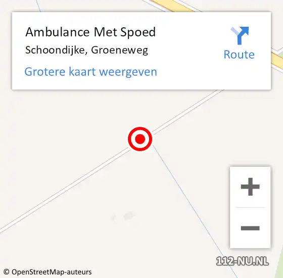 Locatie op kaart van de 112 melding: Ambulance Met Spoed Naar Schoondijke, Groeneweg op 28 april 2017 18:42