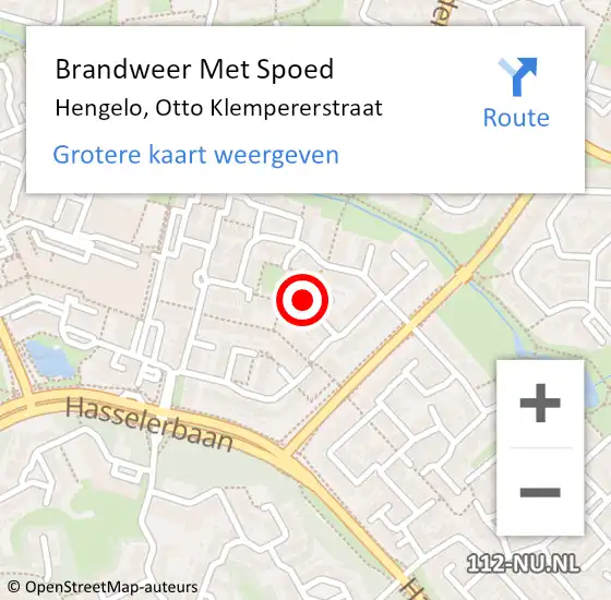 Locatie op kaart van de 112 melding: Brandweer Met Spoed Naar Hengelo, Otto Klempererstraat op 28 april 2017 19:29