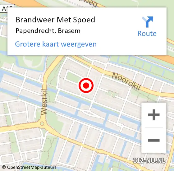 Locatie op kaart van de 112 melding: Brandweer Met Spoed Naar Papendrecht, Brasem op 28 april 2017 21:37