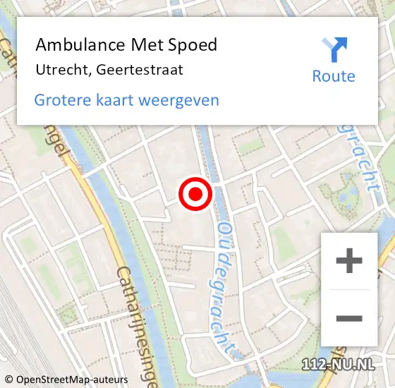 Locatie op kaart van de 112 melding: Ambulance Met Spoed Naar Utrecht, Geertestraat op 28 april 2017 22:19