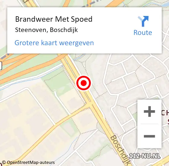 Locatie op kaart van de 112 melding: Brandweer Met Spoed Naar Steenoven, Boschdijk op 28 april 2017 22:43