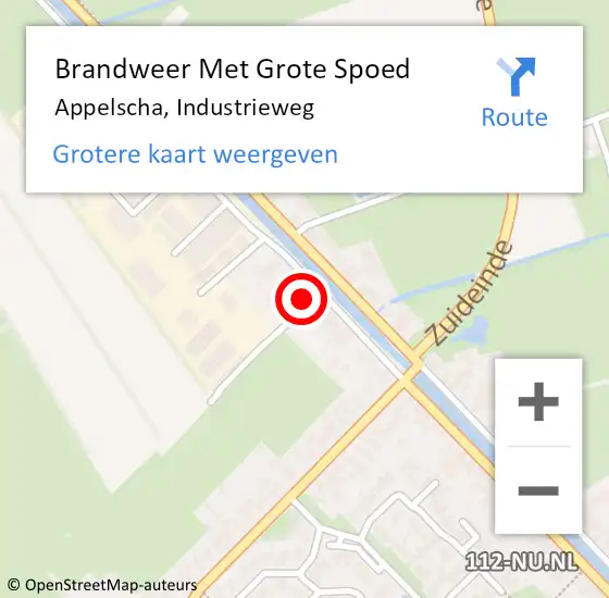 Locatie op kaart van de 112 melding: Brandweer Met Grote Spoed Naar Appelscha, Industrieweg op 29 april 2017 00:32