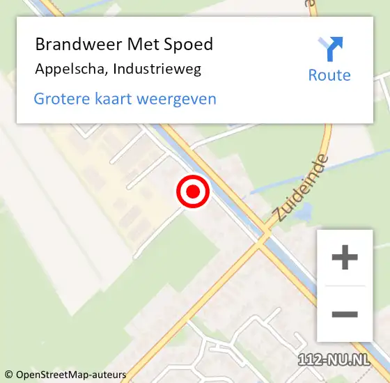 Locatie op kaart van de 112 melding: Brandweer Met Spoed Naar Appelscha, Industrieweg op 29 april 2017 04:13