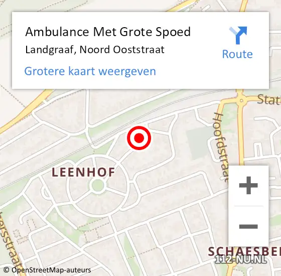 Locatie op kaart van de 112 melding: Ambulance Met Grote Spoed Naar Landgraaf, Noord Ooststraat op 18 januari 2014 18:35