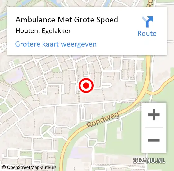 Locatie op kaart van de 112 melding: Ambulance Met Grote Spoed Naar Houten, Egelakker op 29 april 2017 10:15