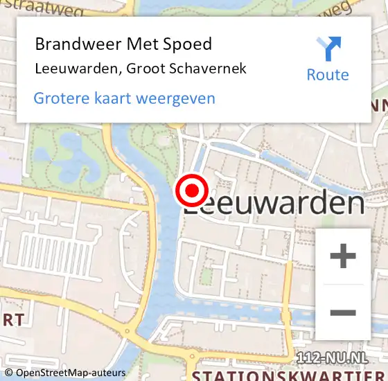 Locatie op kaart van de 112 melding: Brandweer Met Spoed Naar Leeuwarden, Groot Schavernek op 18 januari 2014 18:55