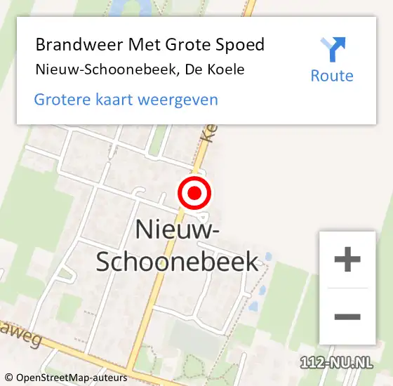 Locatie op kaart van de 112 melding: Brandweer Met Grote Spoed Naar Nieuw-Schoonebeek, De Koele op 29 april 2017 10:56