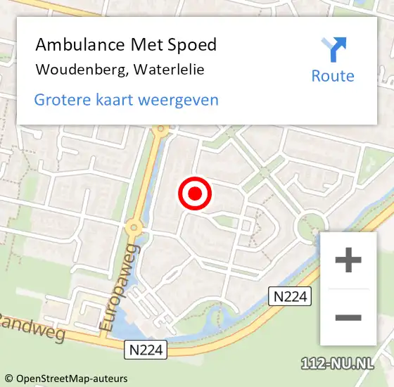 Locatie op kaart van de 112 melding: Ambulance Met Spoed Naar Woudenberg, Waterlelie op 29 april 2017 11:20