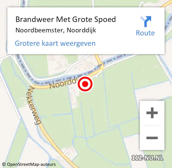 Locatie op kaart van de 112 melding: Brandweer Met Grote Spoed Naar Noordbeemster, Noorddijk op 29 april 2017 11:55