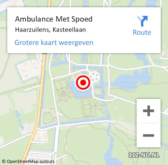 Locatie op kaart van de 112 melding: Ambulance Met Spoed Naar Haarzuilens, Kasteellaan op 29 april 2017 14:00