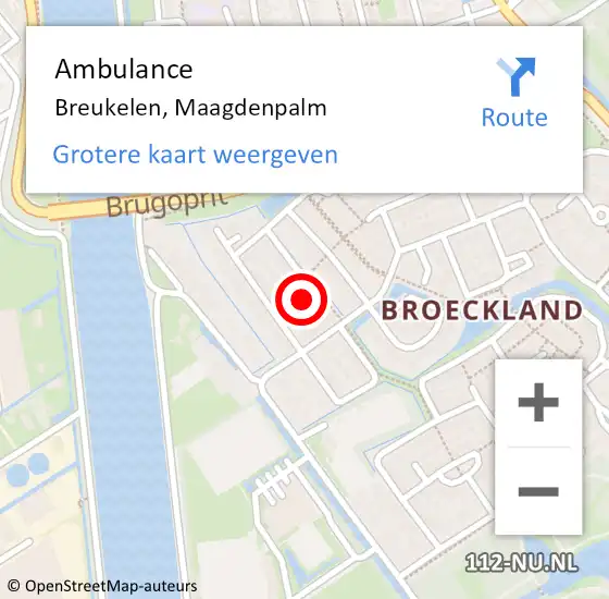 Locatie op kaart van de 112 melding: Ambulance Breukelen, Maagdenpalm op 29 april 2017 15:12