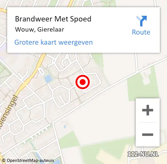 Locatie op kaart van de 112 melding: Brandweer Met Spoed Naar Wouw, Gierelaar op 18 januari 2014 19:30