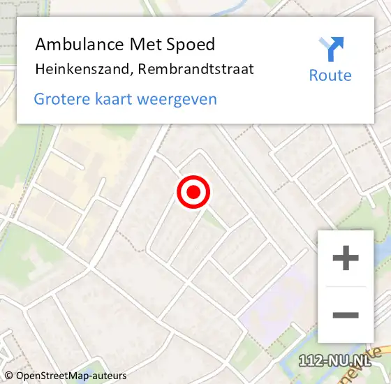 Locatie op kaart van de 112 melding: Ambulance Met Spoed Naar Heinkenszand, Rembrandtstraat op 29 april 2017 16:22