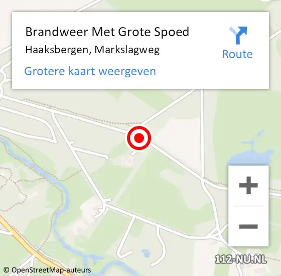 Locatie op kaart van de 112 melding: Brandweer Met Grote Spoed Naar Haaksbergen, Markslagweg op 29 april 2017 16:31