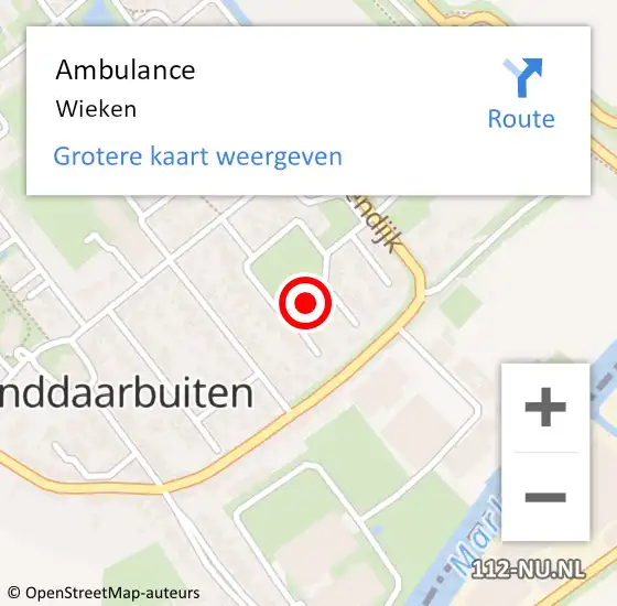Locatie op kaart van de 112 melding: Ambulance Wieken op 29 april 2017 16:44