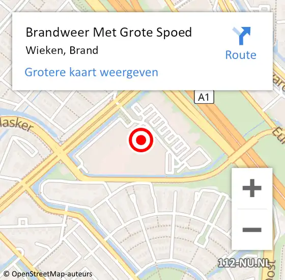 Locatie op kaart van de 112 melding: Brandweer Met Grote Spoed Naar Wieken, Brand op 29 april 2017 16:47