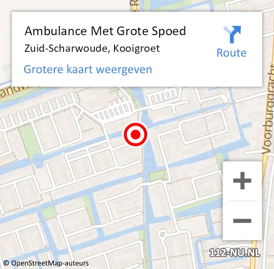 Locatie op kaart van de 112 melding: Ambulance Met Grote Spoed Naar Zuid-Scharwoude, Kooigroet op 29 april 2017 16:59