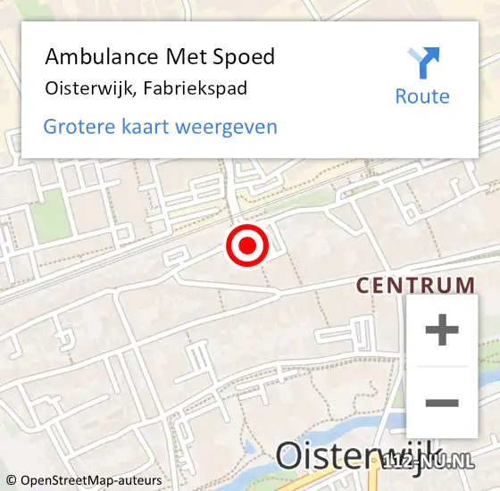 Locatie op kaart van de 112 melding: Ambulance Met Spoed Naar Oisterwijk, Fabriekspad op 29 april 2017 17:18