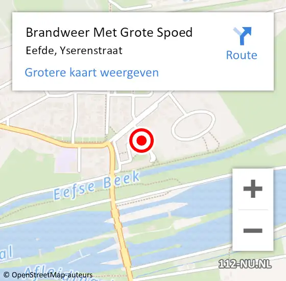 Locatie op kaart van de 112 melding: Brandweer Met Grote Spoed Naar Eefde, Yserenstraat op 29 april 2017 18:28