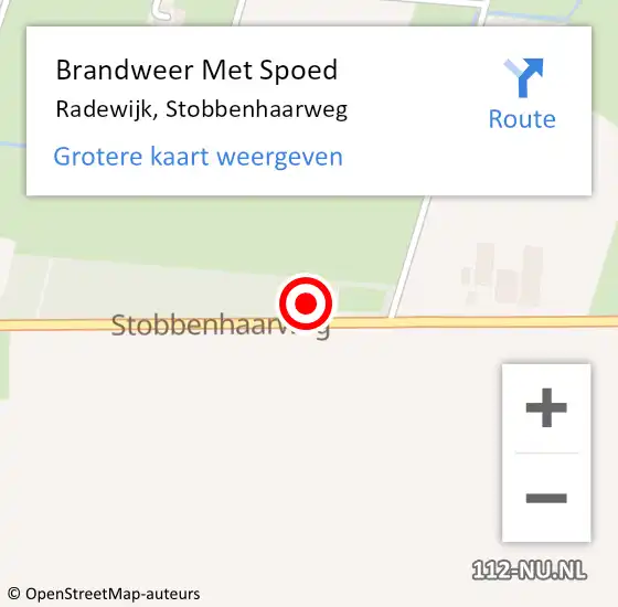 Locatie op kaart van de 112 melding: Brandweer Met Spoed Naar Radewijk, Stobbenhaarweg op 29 april 2017 19:05