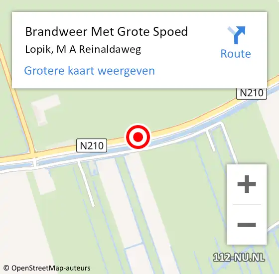 Locatie op kaart van de 112 melding: Brandweer Met Grote Spoed Naar Lopik, M A Reinaldaweg op 29 april 2017 19:49