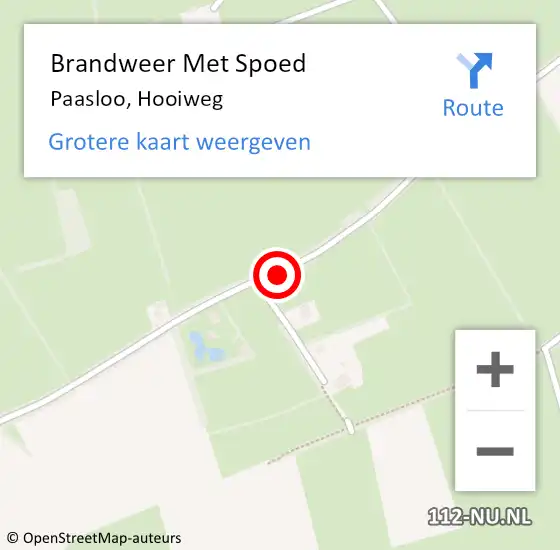 Locatie op kaart van de 112 melding: Brandweer Met Spoed Naar Paasloo, Hooiweg op 29 april 2017 20:04