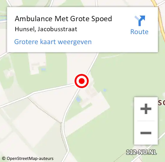 Locatie op kaart van de 112 melding: Ambulance Met Grote Spoed Naar Hunsel, Jacobusstraat op 29 april 2017 21:01
