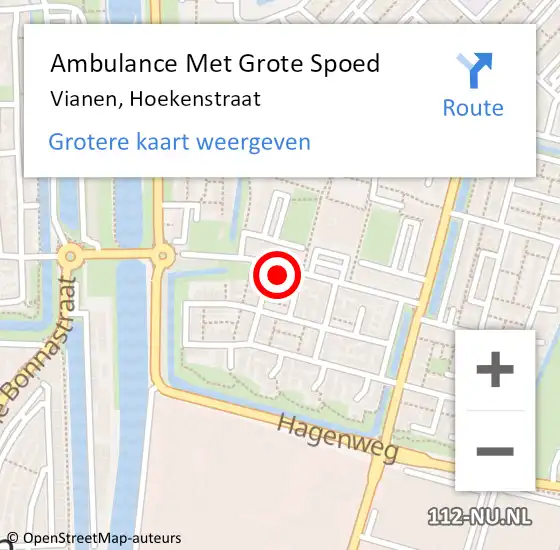 Locatie op kaart van de 112 melding: Ambulance Met Grote Spoed Naar Vianen, Hoekenstraat op 29 april 2017 23:04