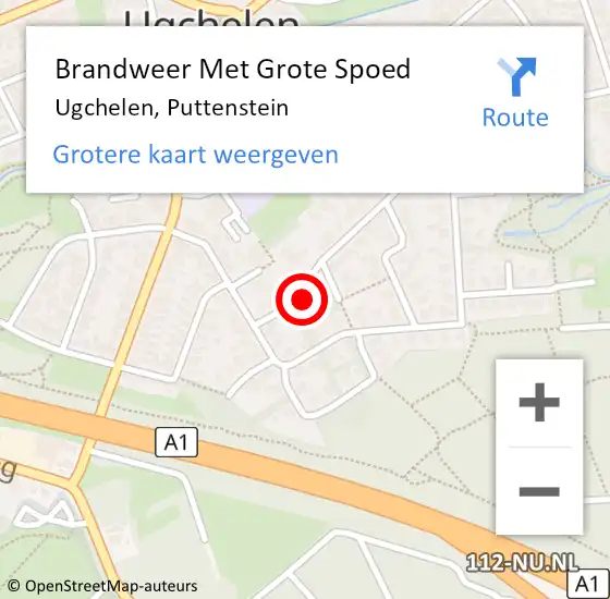 Locatie op kaart van de 112 melding: Brandweer Met Grote Spoed Naar Ugchelen, Puttenstein op 30 april 2017 00:45