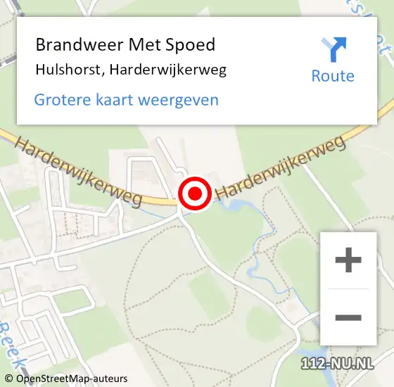 Locatie op kaart van de 112 melding: Brandweer Met Spoed Naar Hulshorst, Harderwijkerweg op 30 april 2017 01:06