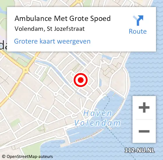 Locatie op kaart van de 112 melding: Ambulance Met Grote Spoed Naar Volendam, St Jozefstraat op 30 april 2017 02:49