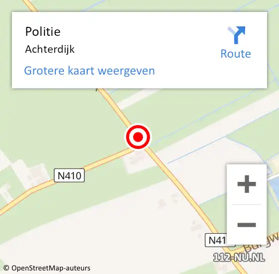 Locatie op kaart van de 112 melding: Politie Achterdijk op 30 april 2017 06:36