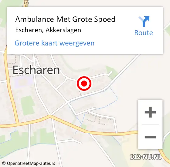 Locatie op kaart van de 112 melding: Ambulance Met Grote Spoed Naar Escharen, Akkerslagen op 18 januari 2014 20:45